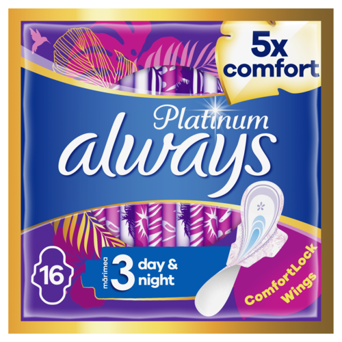 Σερβιέτες με Φτερά Ultra Platinum Night (Μέγεθος 3) Always (64τεμ)