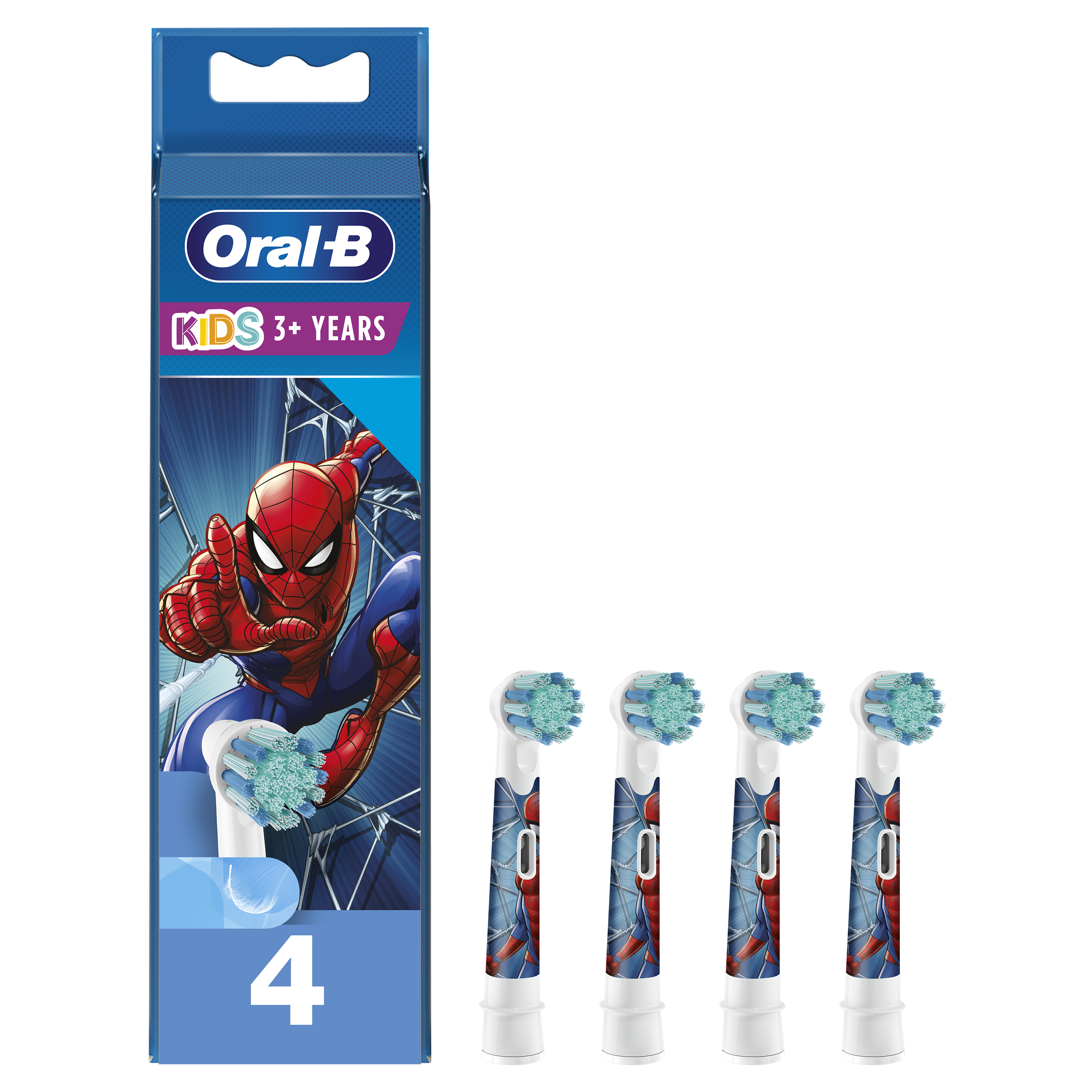 P&G Ανταλλακτικές Κεφαλές Kids Spiderman Oral-B (4τεμ)
