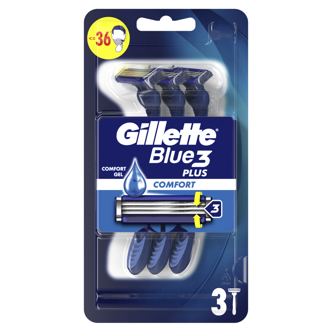 P&G Ξυραφάκια Μίας Χρήσης Blue 3 Comfort Gillette (3 τεμ) 