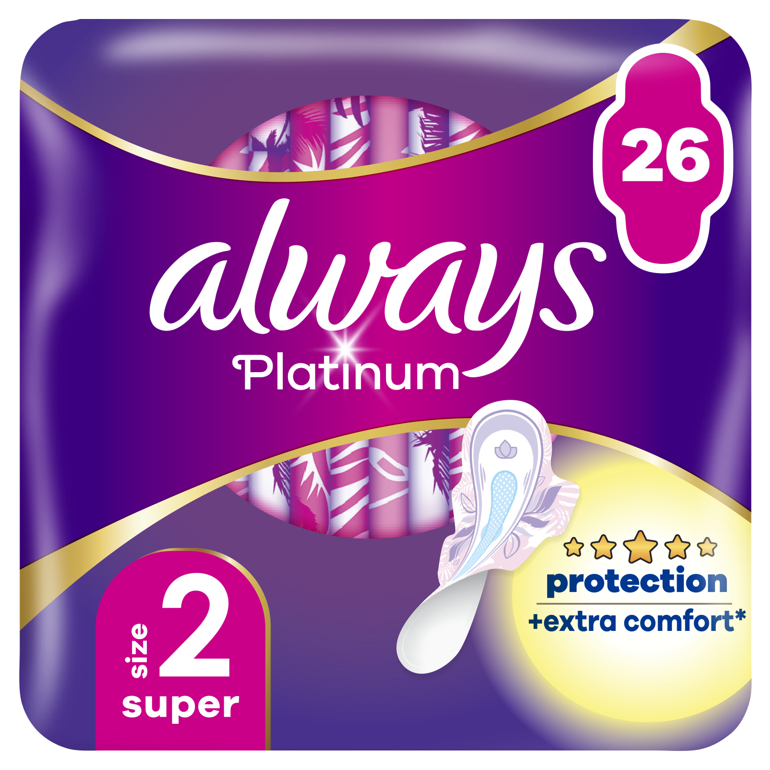 P&G Σερβιέτες Platinum Ultra Long Με Φτερά Always (Μέγεθος 2) (26τεμ)