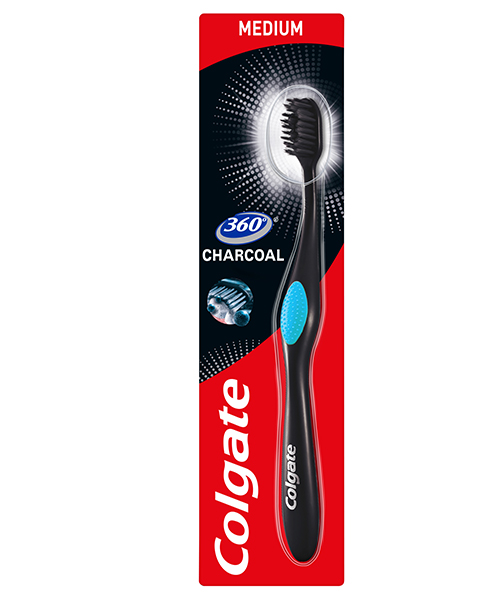 Colgate-Palmolive Οδοντόβουρτσα 360 Black Μέτρια Colgate (1τεμ)