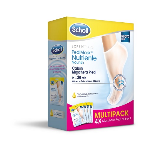 Ενυδατική Μάσκα Ποδιού με Λάδι Macadamia Scholl (4τεμ)