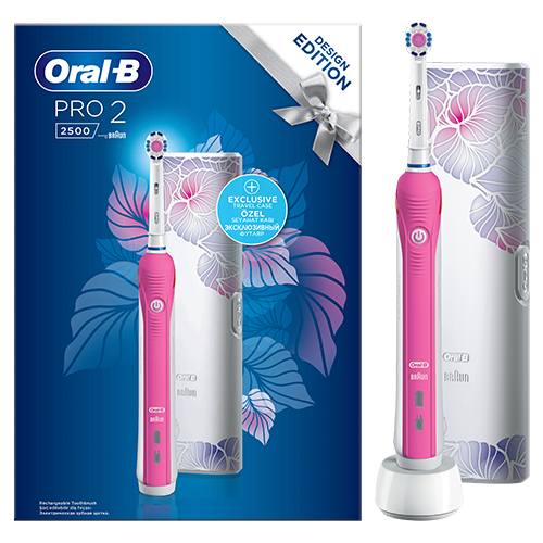 Ηλεκτρική Οδοντόβουρτσα Pro 2 2500 Ροζ Design Edition Oral-B (1τεμ)