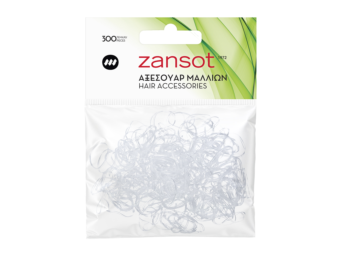 Λαστιχάκια Μαλλιών Διάφανα Zan Sot (300τεμ)