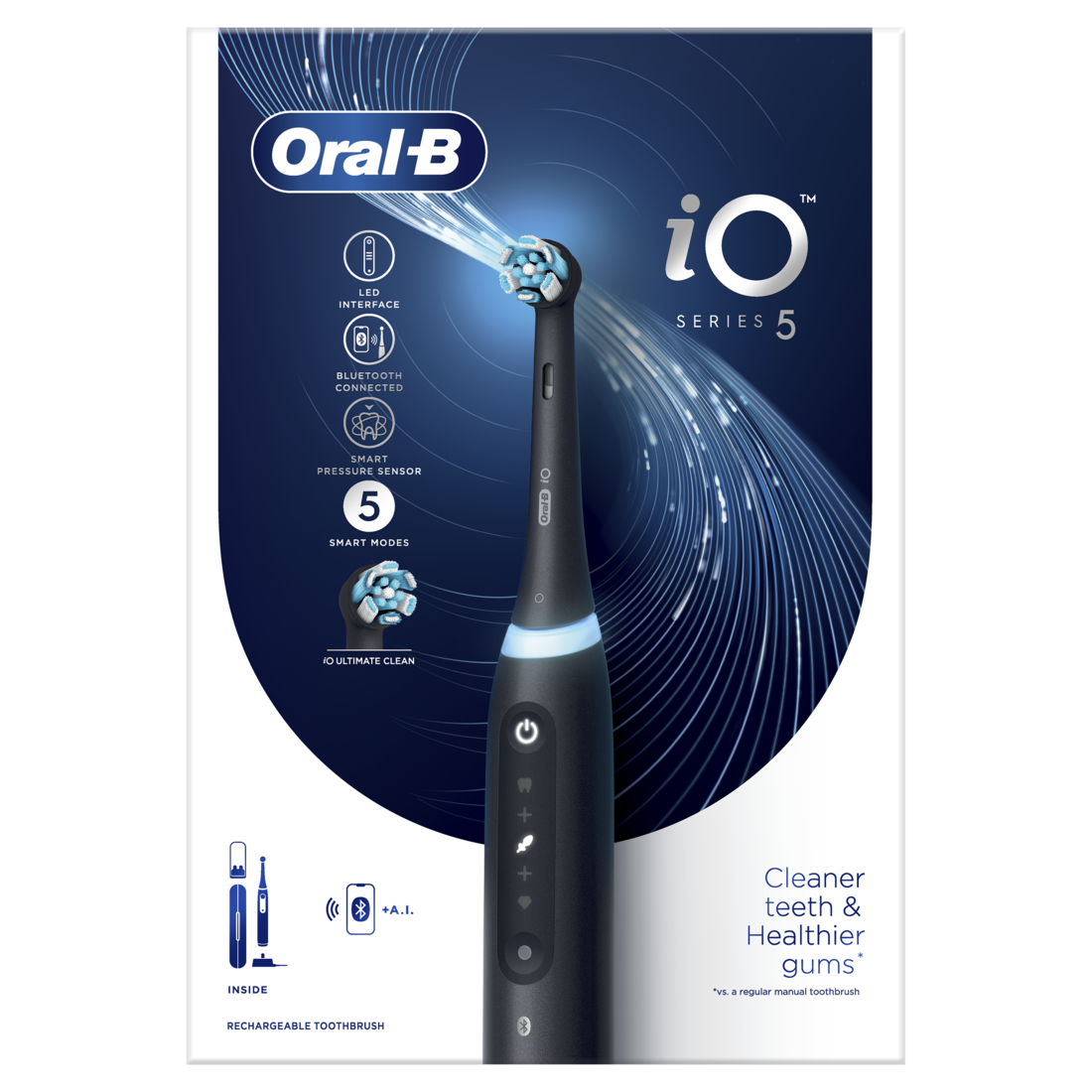 Ηλεκτρική Οδοντόβουρτσα iO5 Magnetic Black από την Braun Oral-B (1 τεμ)