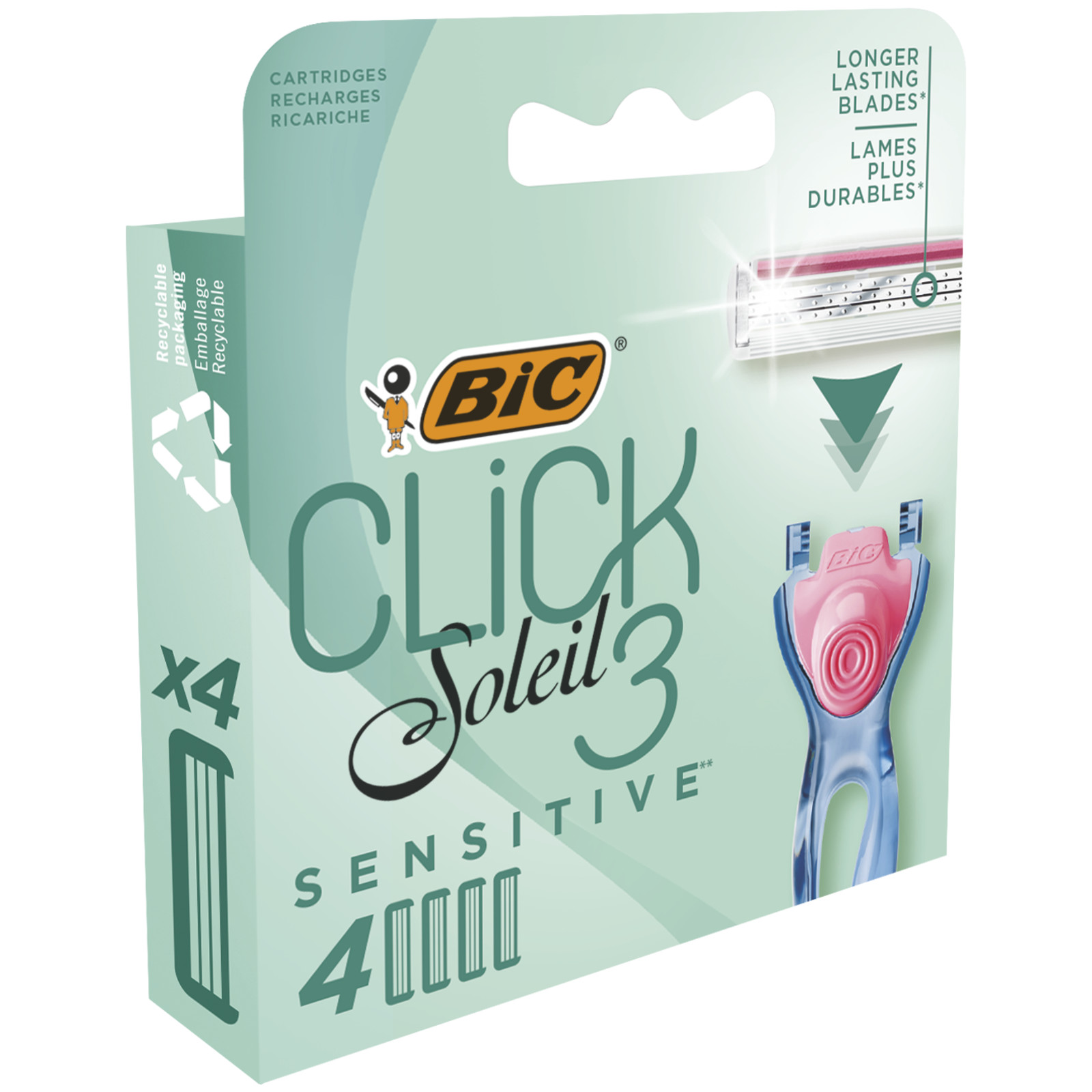 Bic Ξυραφάκια γυναικεία ανταλλακτικά BIC Click 3 Soleil Sensitive Bic (4 τεμ)