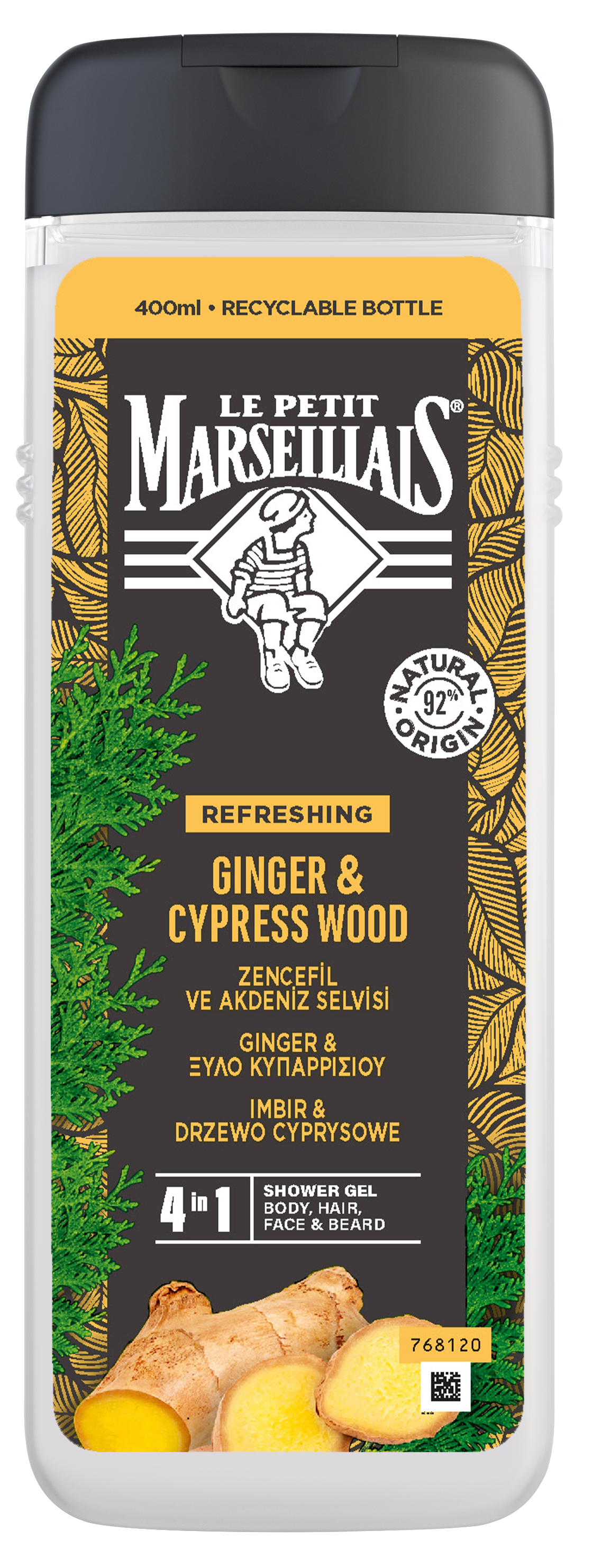 Johnson&Johnson Αφρόλουτρο Ανδρικό Ginger Le Petit Marseillais (400ml)