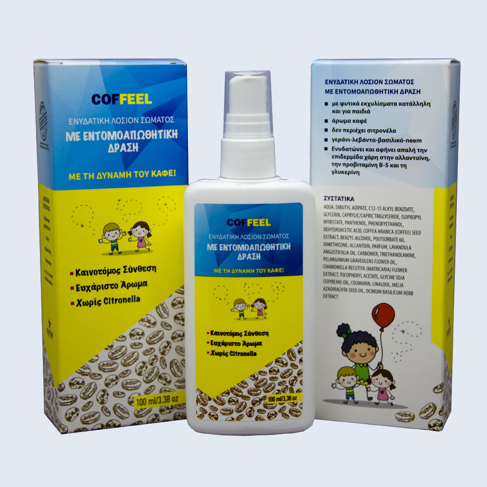 Amhes Pharma Εντομοαπωθητική λοσιόν με βάση τον καφέ COFFEEL (100 ml)