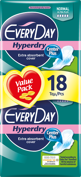 Σερβιέτες Everyday Hyperdry Ultra Plus Normal Economy (18 τεμ)