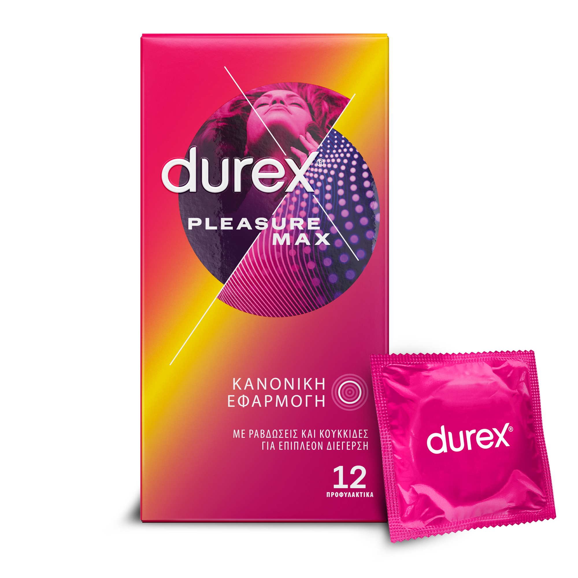 Προφυλακτικά Με Ραβδώσεις Και Κουκκίδες Pleasuremax Durex 12 τεμάχια