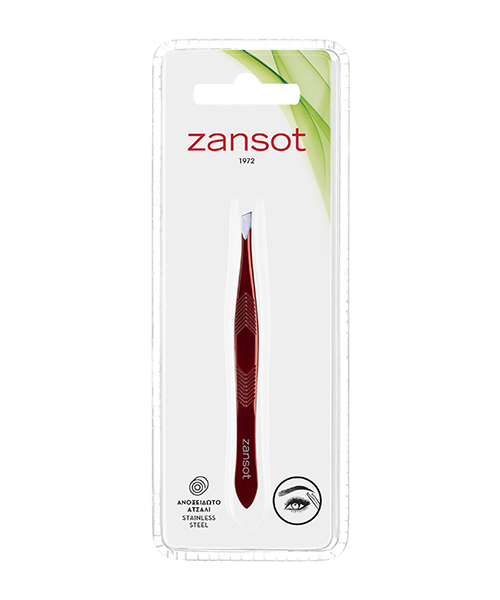 Zan Sot Τσιμπιδάκι Φρυδιών με Λοξή Λαβίδα Μπορντό Zan Sot (1τεμ)