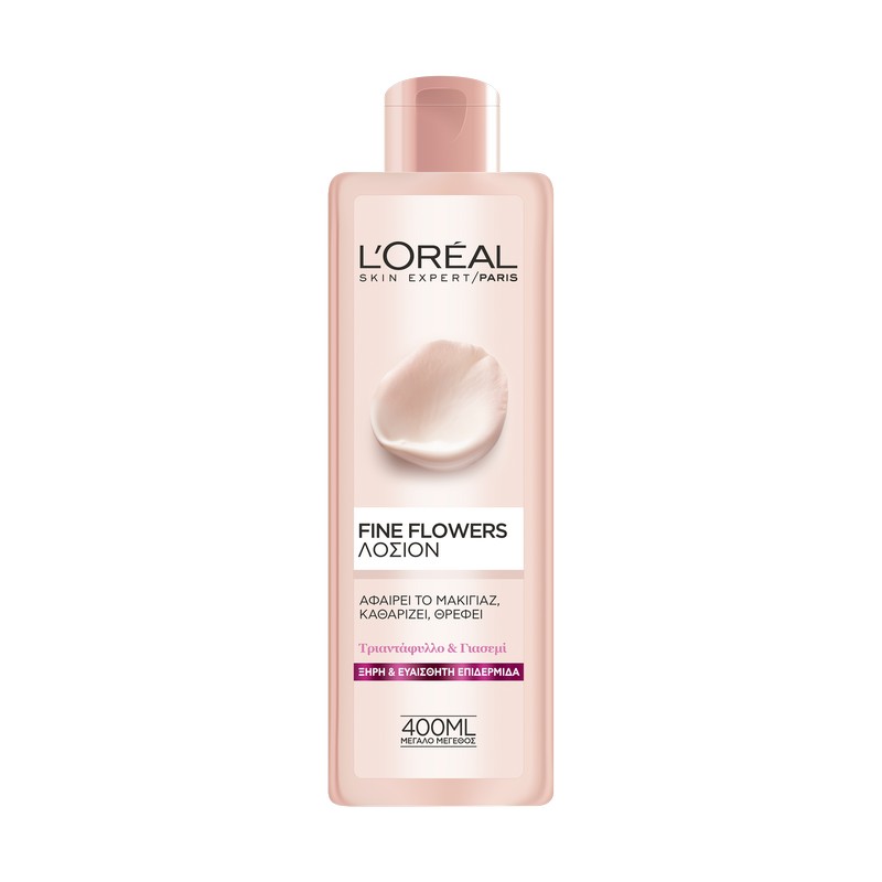L'Oreal Λοσιόν Καθαρισμού Fine Flowers για Ξηρή/Ευαίσθητη Επιδερμίδα L'Oreal (400 ml)