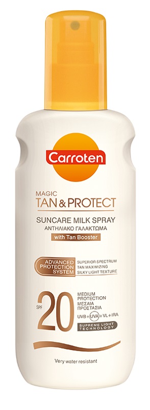 Αντηλιακό γαλάκτωμα σε spray Τan & Protect Carroten SPF 20, (200ml)