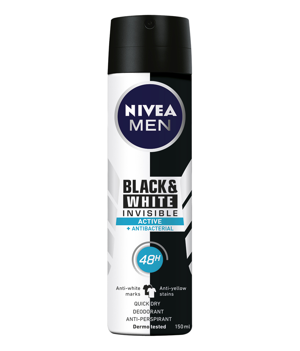 Αποσμητικό Spray on Invisible For Black & White Active Nivea (150 ml)