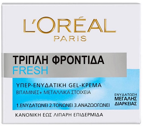 Κρέμα Ενυδάτωσης Ημέρας για Κανονικές έως Λιπαρές Επιδερμίδες Triple Active Fresh L’Oreal Paris (50ml)