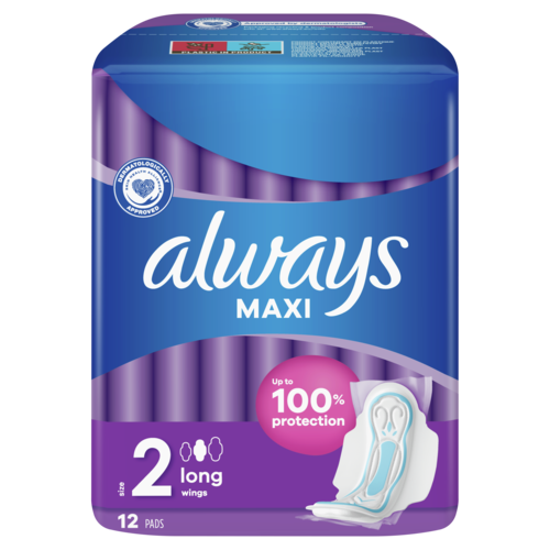 P&G Σερβιέτες με Φτερά Maxi Long Plus (Μέγεθος 2) Always (12τεμ)