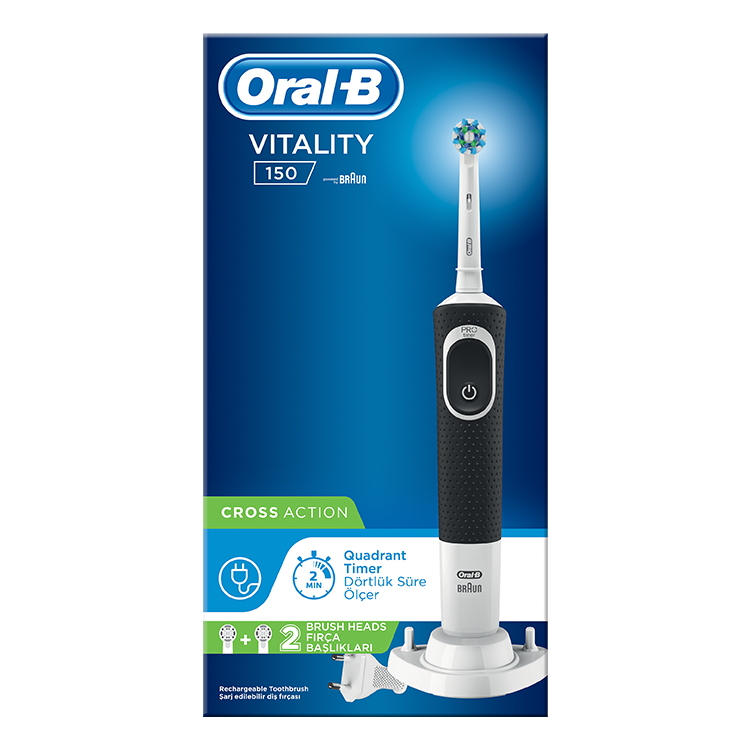 Ηλεκτρική Οδοντόβουρτσα Μαύρη Vitality 150 CrossAction Oral-B (1τεμ)