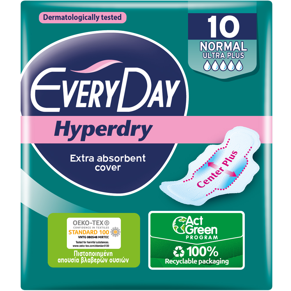 Σερβιέτες Normal Ultra Plus Hyperdry Everyday (10τεμ)