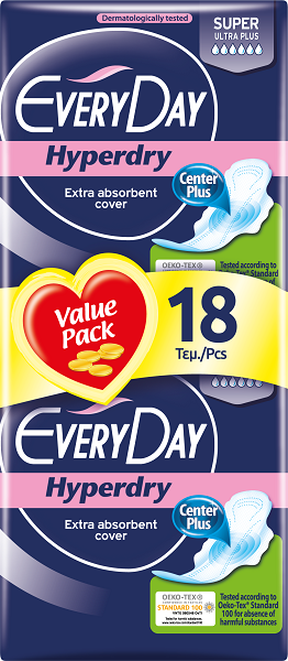 Σερβιέτες Everyday Hyperdry Ultra Plus Super Economy (18 τεμ)