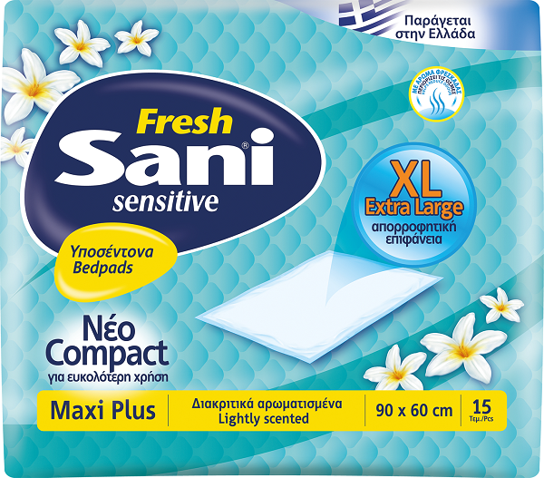 Υποσέντονα ακράτειας Sani Sensitive Fresh Maxi Plus (15 τεμ)
