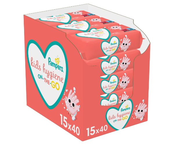 Μωρομάντηλα Kids Hygiene On-The-Go Pampers (15×40τεμ)
