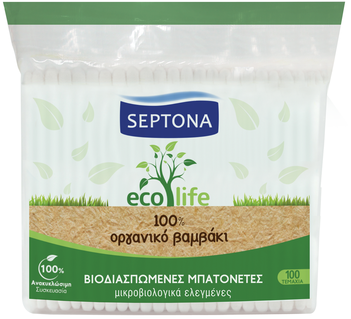 Βιοδιασπώμενες Μπατονέτες Eco Life Septona (100τεμ)