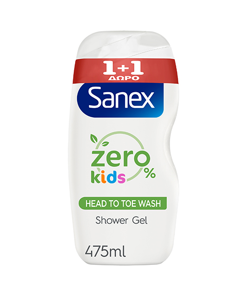 Αφρόλουτρο Zero% Kids Sanex (2x475ml) 1+1 Δώρο