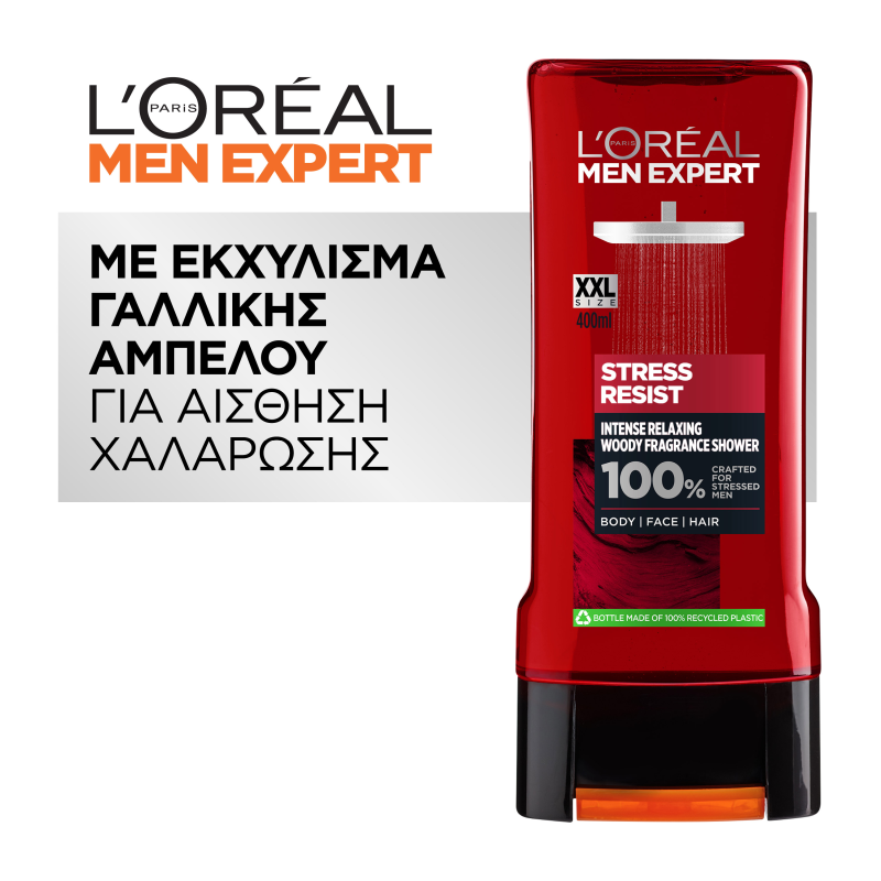 Shower Gel για Άνδρες Stress Resist L’Oreal Men Expert (400ml)