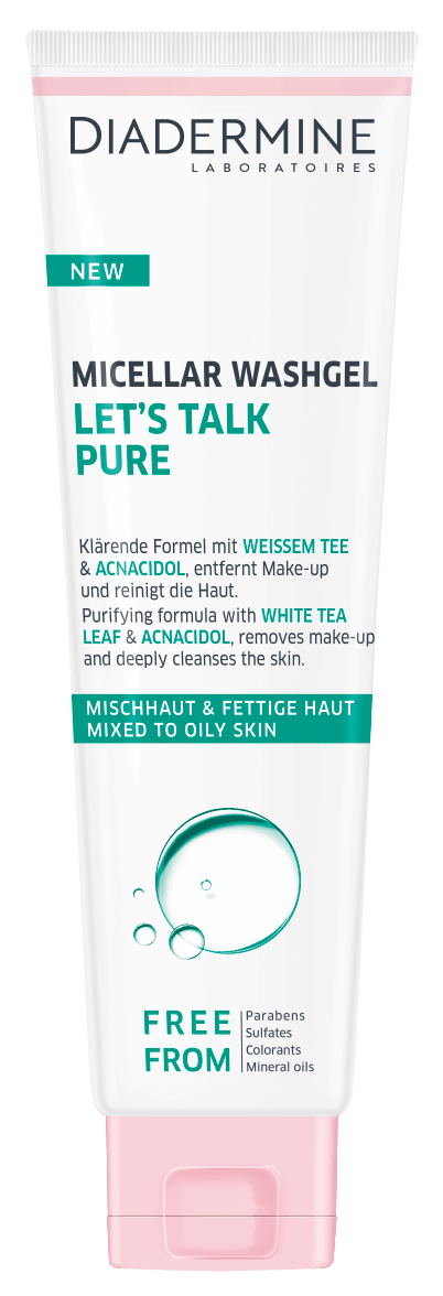 Gel Καθαρισμού Micellar Let's talk pure Μικτό/ Λιπαρό δέρμα Diadermine (150ml)