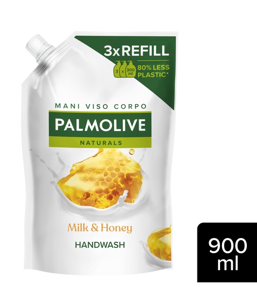 Colgate-Palmolive Ανταλλακτικό Υγρό Κρεμοσάπουνο Naturals Μέλι & Γάλα Palmolive (900ml)