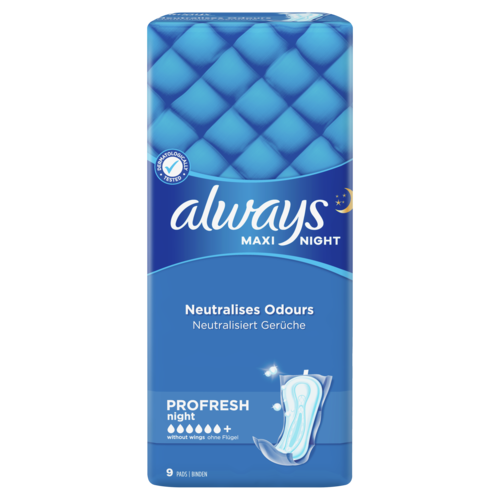 P&G Σερβιέτες Χωρίς Φτερά Maxi Profresh Night Always (9τεμ)