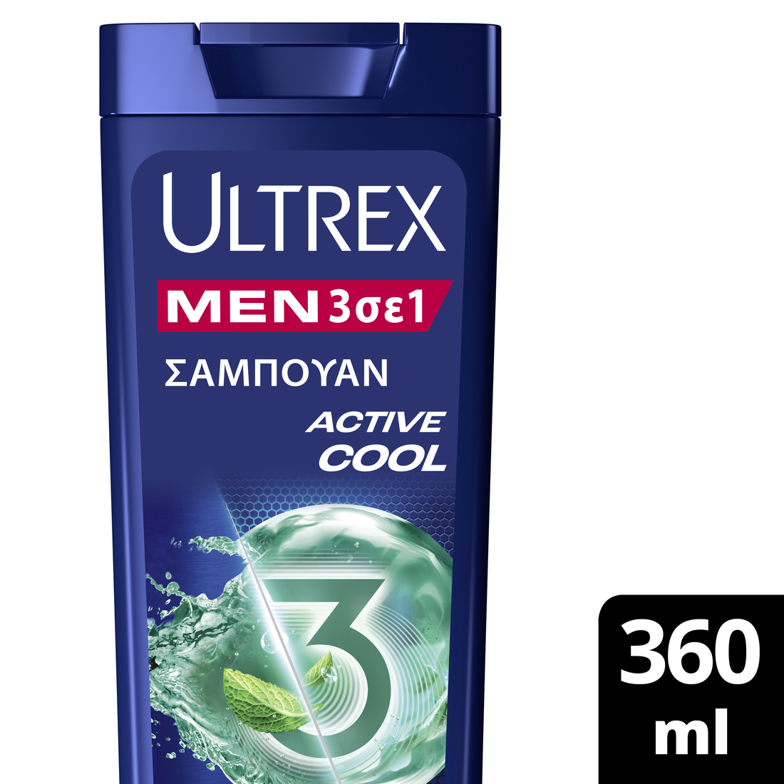 Ελαϊς-Unilever Hellas Α.Ε. Σαμπουάν Action Cool 3 in 1 Ultrex (360ml)