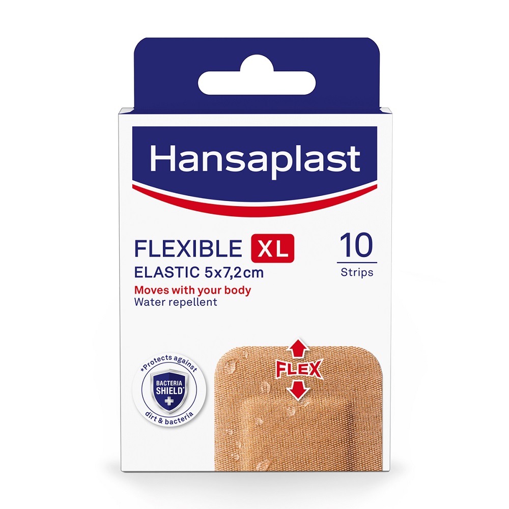 Beiersdorf Επιθέματα Flexible Elastic XL 5x7.2cm Hansaplast (10 λωρίδες)