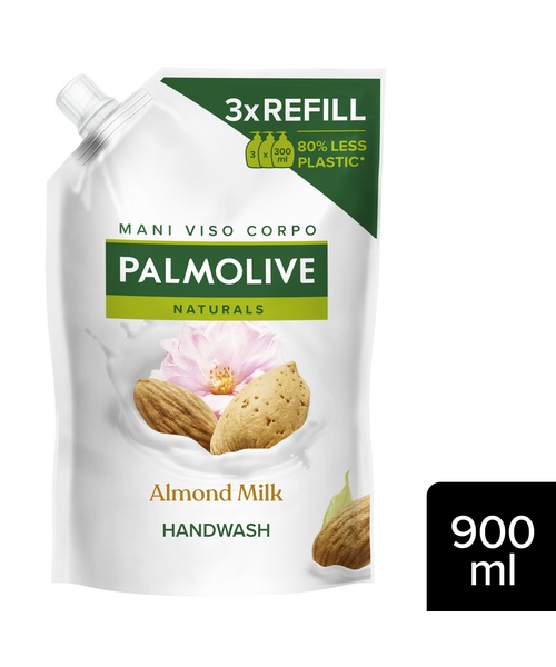 Colgate-Palmolive Ανταλλακτικό Υγρό Κρεμοσάπουνο Naturals Γάλα & Aμύγδαλο Palmolive (900ml)