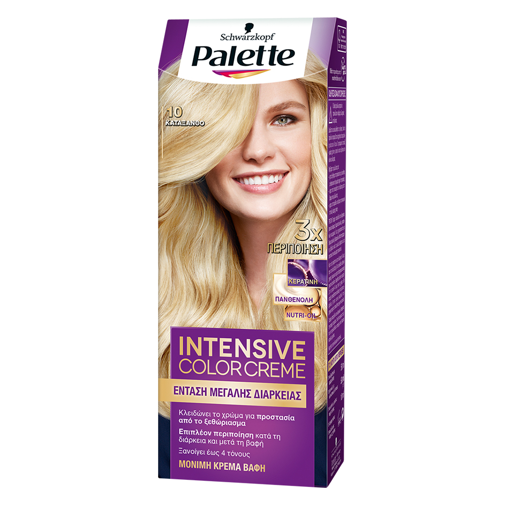 Βαφή Μαλλιών Intensive Color Cream No.10.0 Κατάξανθο Palette Schwarzopf (50ml)