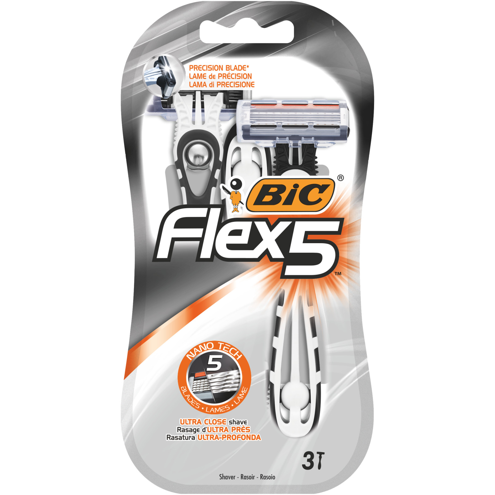 Bic Ξυραφάκια ανδρικά με 5 λεπίδες Bic Flex5 (3 τεμ)