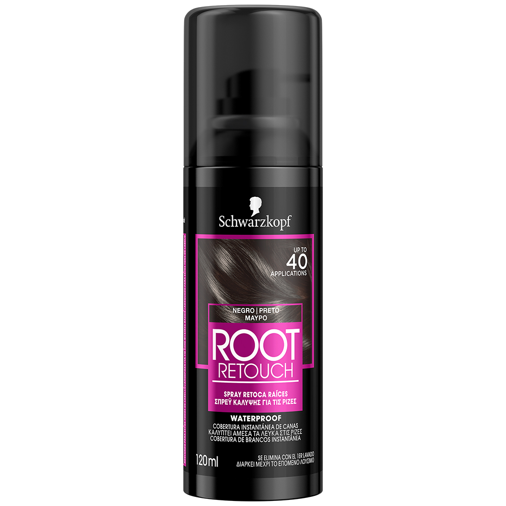 Henkel Beauty Spray Προσωρινής Κάλυψης Root Retoucher Μαύρο καστανό, Μαύρο Schwarzkopf (120ml)