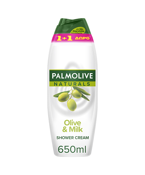 Αφρόλουτρο Naturals Γάλα & Ελιά Palmolive (2Χ650ml) 1+1 Δώρο