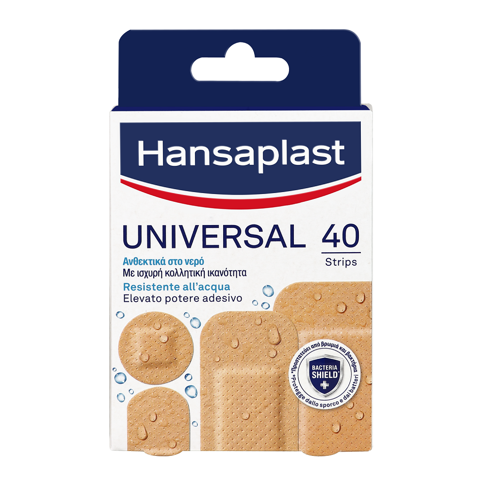 Beiersdorf Επιθέματα Universal Αδιάβροχα Hansaplast (40 λωρίδες/ 4 μεγεθών)