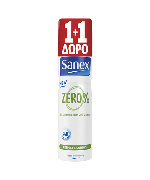 Αποσμητικό Spray Zero% Respect & Control Sanex (2x150ml) 1+1 Δώρο