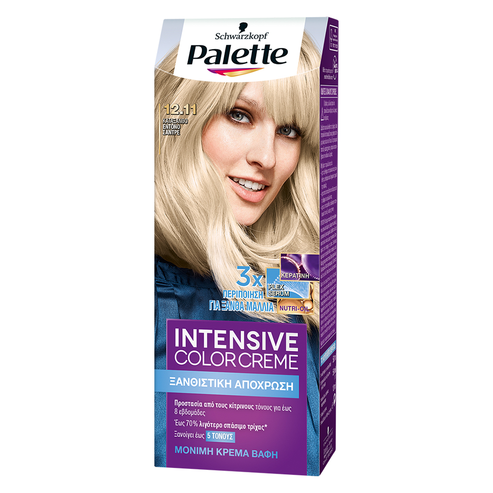 Βαφή Μαλλιών Intensive Color Cream No.12.11 Κατάξανθο Έντονο Σαντρέ Palette Schwarzopf (50ml)