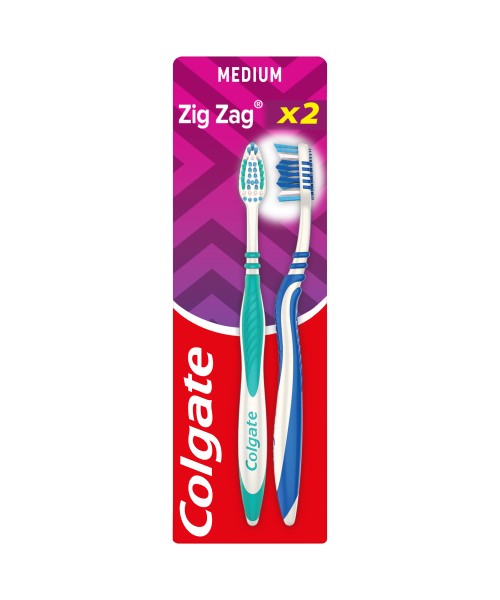 Οδοντόβουρτσα Zig Zag Διπλή Συσκευασία Μέτρια Colgate (2τεμ) Τιμή Σοκ