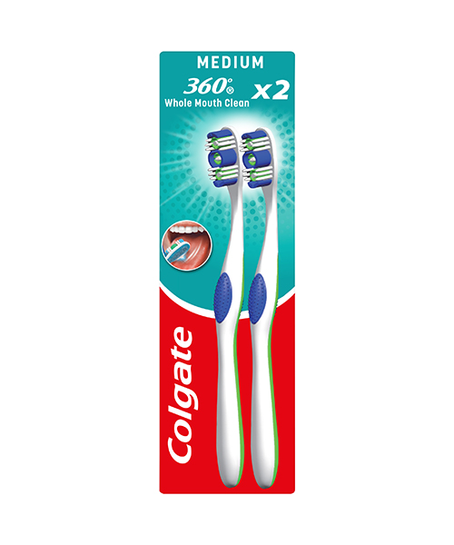 Οδοντόβουρτσα 360 Μέτρια Colgate (2×1τεμ) 1+1 Δώρο