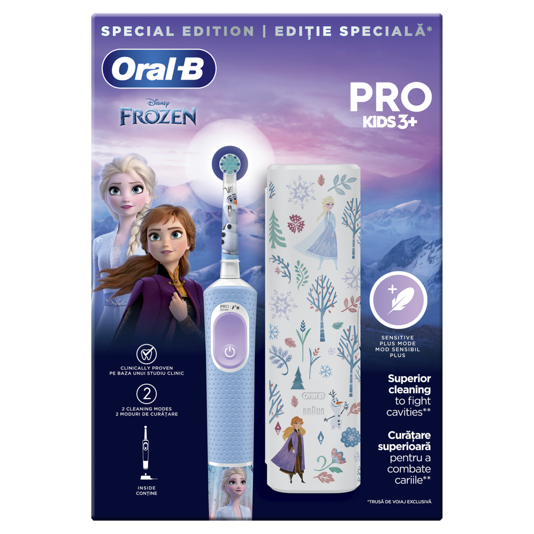P&G Ηλεκτρική Οδοντόβουρτσα Vitality Pro Kids Frozen με θήκη Oral-B (1 τεμ)