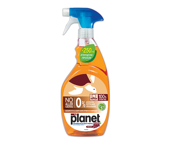 Υγρό για Τζάμια Ξύδι Planet (750 ml) +250ml Δώρο