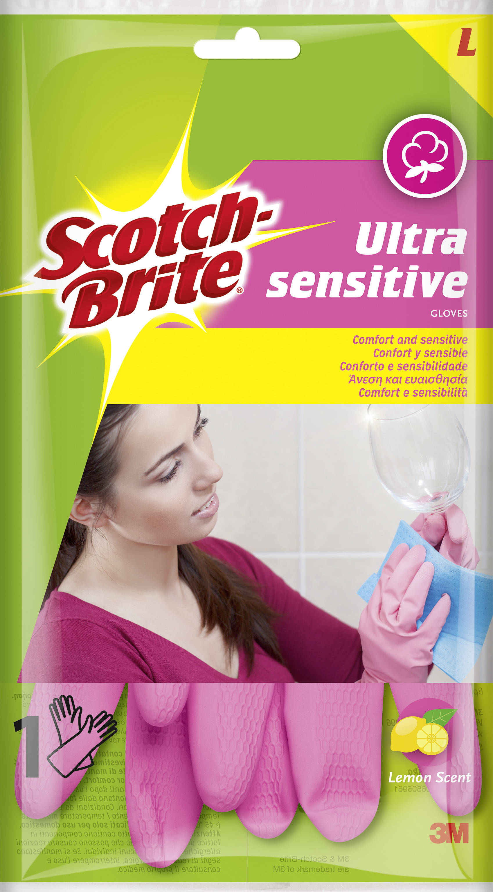 3M Γάντια για την Κουζίνα Ροζ Μεγάλο Μέγεθος Scotch-Brite (1 ζευγάρι)