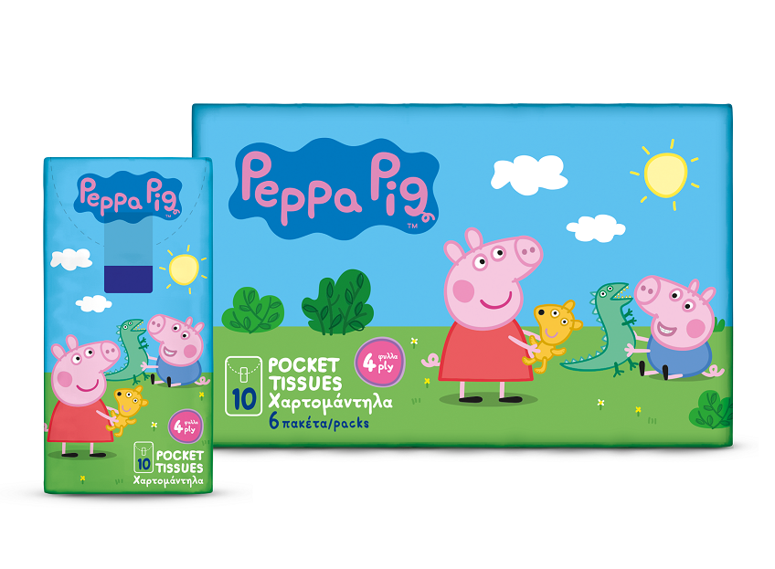 K22 Χαρτομάντηλα Τσέπης Peppa-Pig (6 Τεμ)