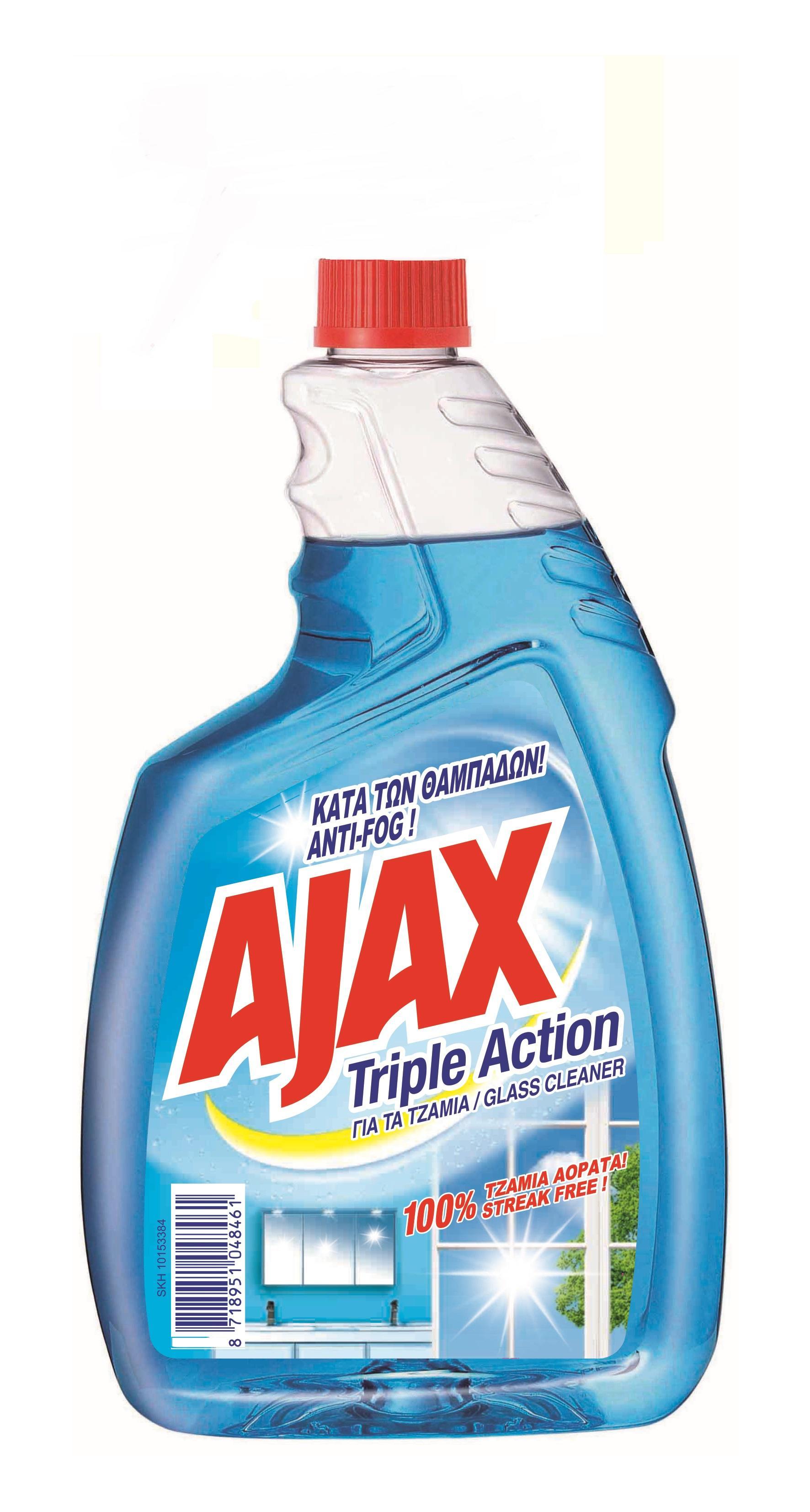 Υγρό Spray για τα Τζάμια Ανταλλακτικό Triple Action Ajax (750 ml)