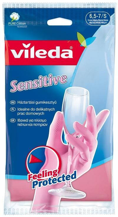 Γάντια Οικιακής Χρήσης Sensitive Vileda (S)