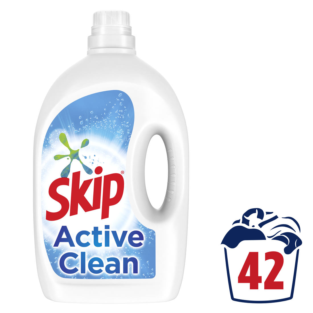 Laundry liquid detergent, Active Clean. Skip (42 caps)